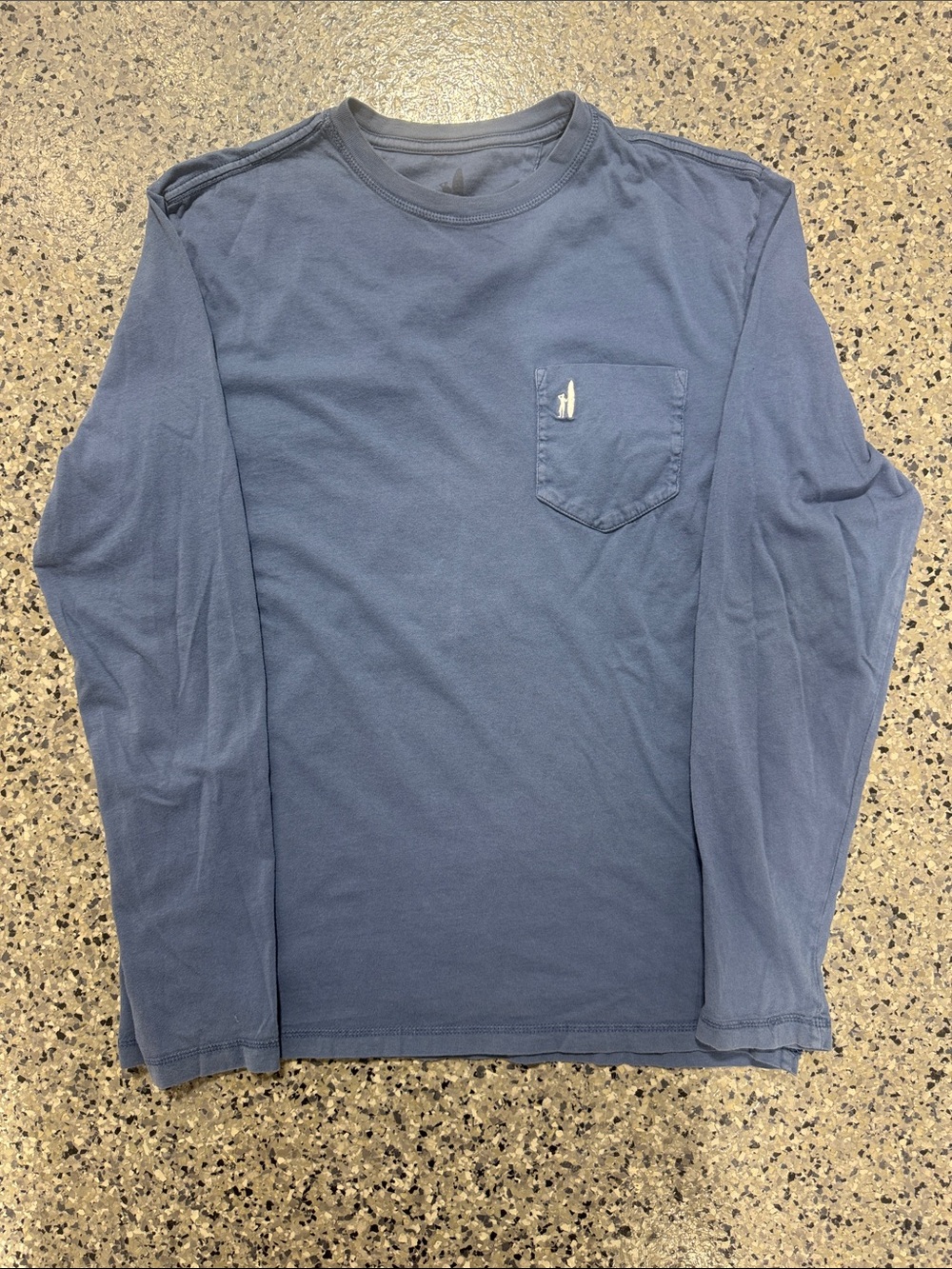 johnnie-O Men's Long-Sleeve Pocket Tee in Slate Blue